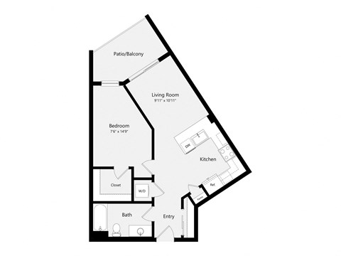 this floor plan is an illustration of our 1 bedroom floor plan